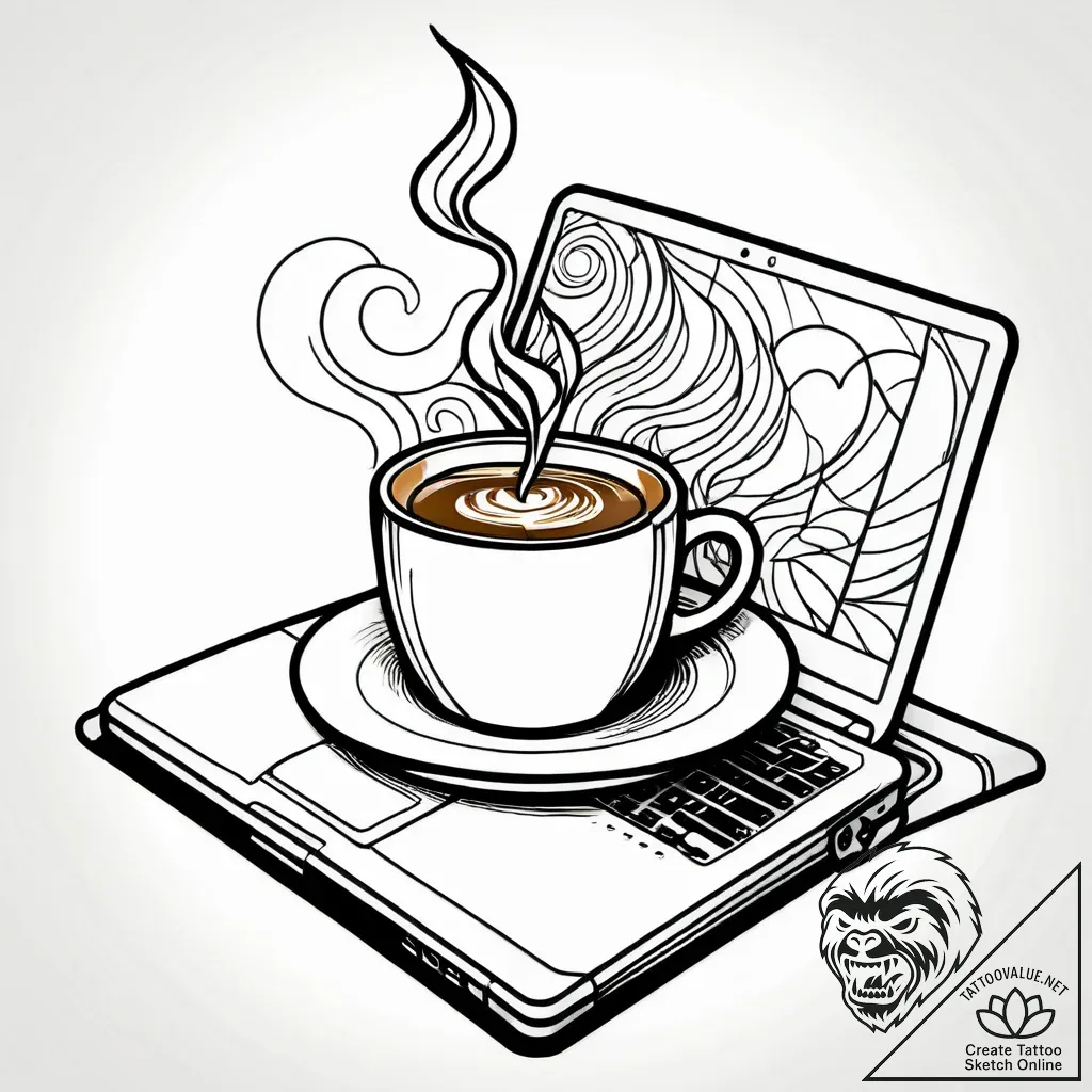 Tat tattoo sketch, bloggerвђ™s open laptop wi... - style Jagger Old - tattoo sketch (15.11.2025 19:56)