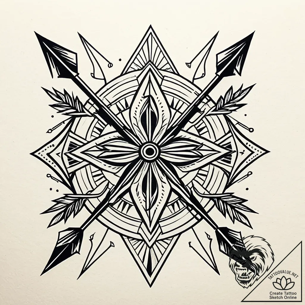 Quiver of spectral arrows, tattoo flash sheet... - style Jaeger Simple - tattoo sketch (15.11.2025 20:07)