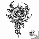 Engraved talon clutching rose, concept art fo… – style Jaeger Mini – tattoo sketch (15.11.2025 20:17)