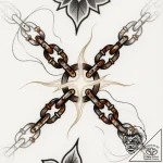 Rusted chain binding spectral relic, tattoo d… – style Flux Inscriptions – tattoo sketch (15.11.2025 20:37)