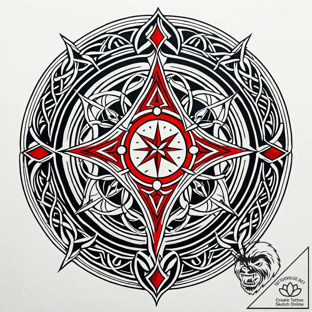 Tide runes glowing in darkness, concept art f... - style Jaeger Simple - tattoo sketch (15.11.2025 20:47)