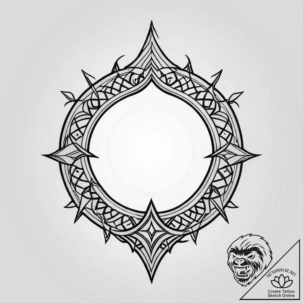 Shadow gate beneath burning stars, concept ar... - style Jagger Old - tattoo sketch (15.11.2025 21:47)