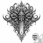 Stormbreaker blade devouring light, concept a… – style Jaeger Mini – tattoo sketch (15.11.2025 22:42)