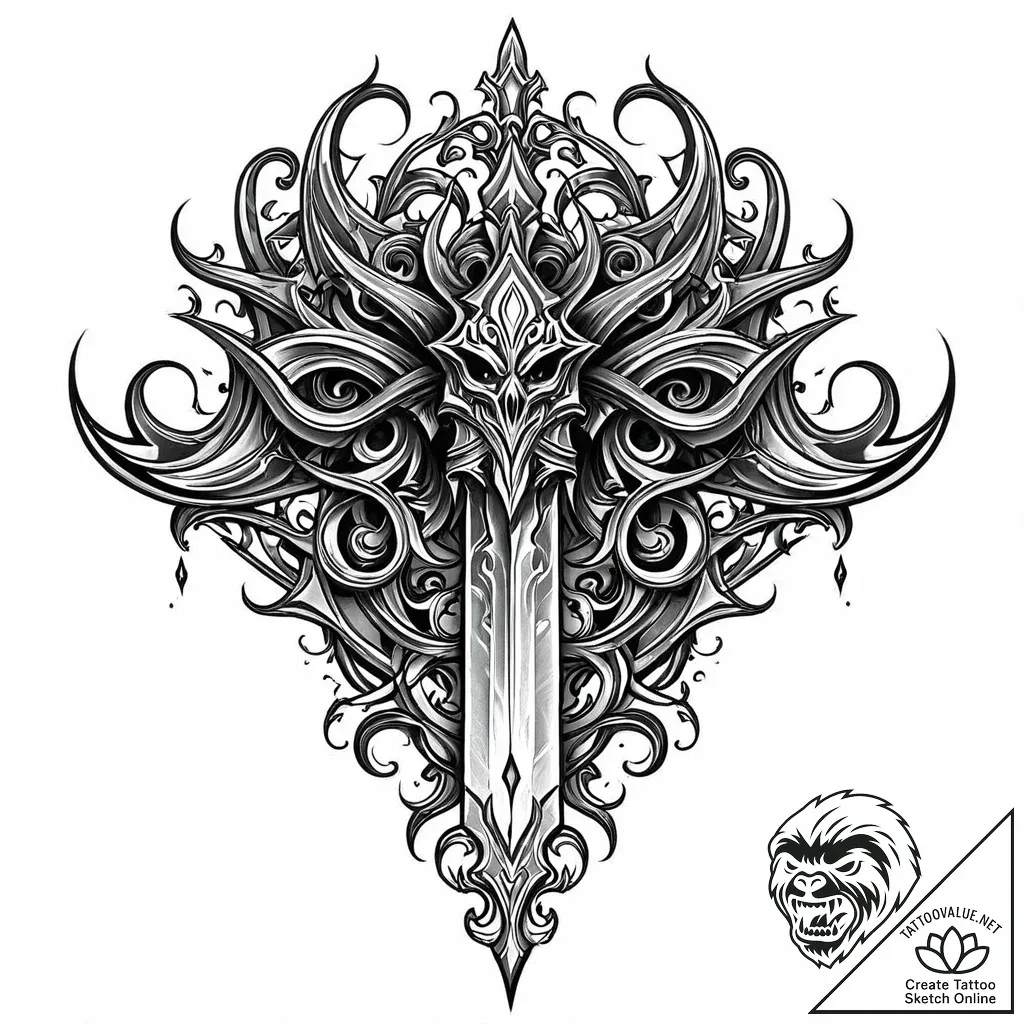 Stormbreaker blade devouring light, concept a... - style Jaeger Mini - tattoo sketch (15.11.2025 22:42)