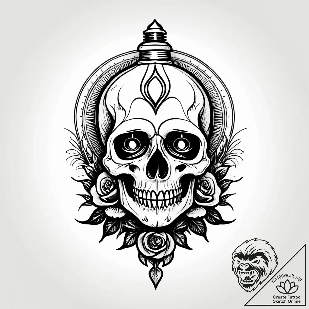 Tattoo sketch a lightbulb on one, a 'light sw... - style Jagger Old - tattoo sketch (15.11.2025 22:47)