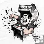 Tattoo sketch, ralph smashing arcade buttons,… – style Flux Inscriptions – tattoo sketch (15.11.2025 22:52)