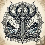 Tattoo sketch, poseidon’s trident bursting th… – style Jaeger Simple – tattoo sketch (15.11.2025 22:57)