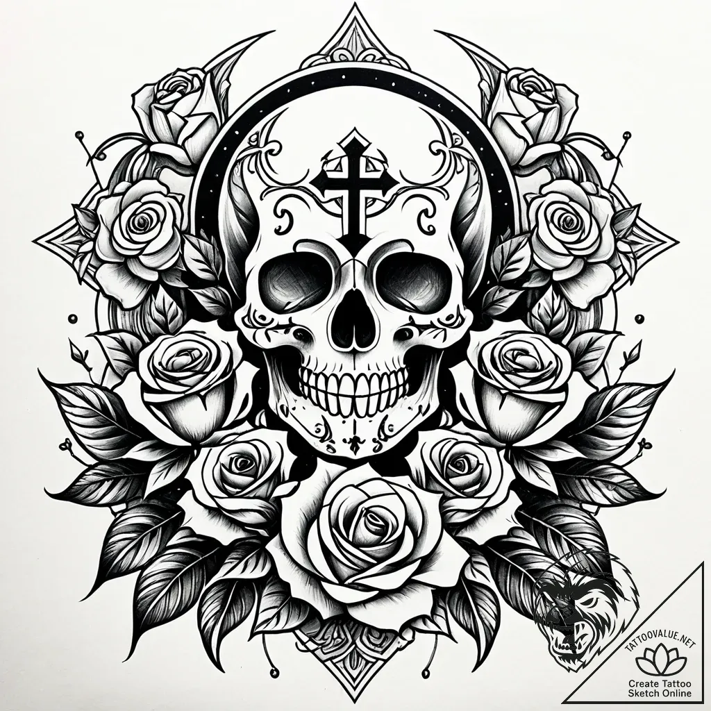 Tattoo design a floral design with a subtle,... - style Jaeger Simple - tattoo sketch (15.11.2025 23:17)