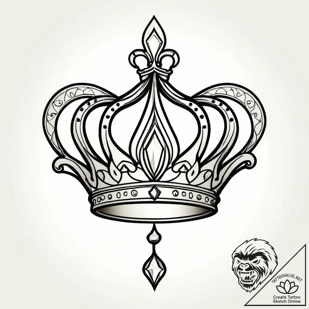 Tattoo sketch a minimalist crown with a singl... - style Jagger Old - tattoo sketch (15.11.2025 23:27)