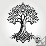 Iron roots entwining sacred tree, ink illustr… – style Jagger Old – tattoo sketch (15.11.2025 23:47)