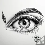 Human eye with a camera shutter iris, tattoo… – style Jaeger Simple – tattoo sketch (15.11.2025 23:57)