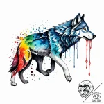 Ancient wolf stalking in eternal mist, tattoo… – style Jaeger Mini – tattoo sketch (16.11.2025 00:01)