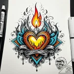 Tattoo sketch a burning candle with a wisp of… – style Jaeger Simple – tattoo sketch (16.11.2025 00:17)