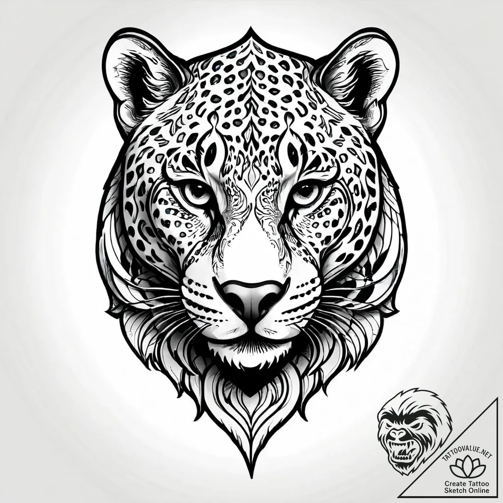 Tattoo sketch, antonio’s face merging with ja... - style Jagger Old - tattoo sketch (16.11.2025 00:26)