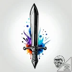 Dagger with ice blade, tattoo sketch design,… – style Jagger Old – tattoo sketch (16.11.2025 00:46)