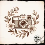Tat tattoo sketch, vintage camera with floral… – style Flux Inscriptions – tattoo sketch (16.11.2025 00:52)