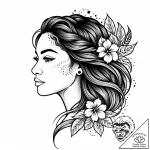 Tattoo sketch, moana with flowing hair and tr… – style Jaeger Mini – tattoo sketch (16.11.2025 01:21)