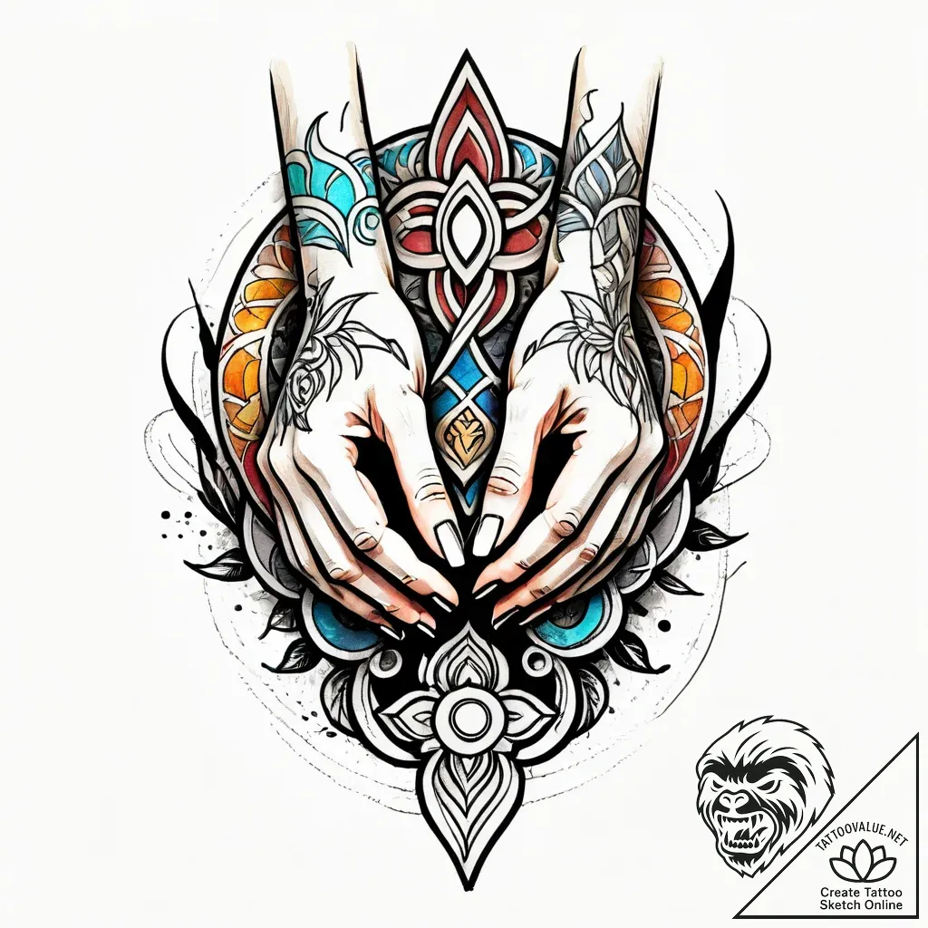 Tattoo sketch, chihiro holding hands with hak... - style Jagger Old - tattoo sketch (16.11.2025 01:26)