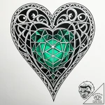 Emerald heart in skeletal cage, tattoo line a… – style Jaeger Simple – tattoo sketch (16.11.2025 02:17)