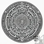 Tattoo sketch a labyrinth or maze, complex an… – style Jagger Old – tattoo sketch (16.11.2025 03:26)