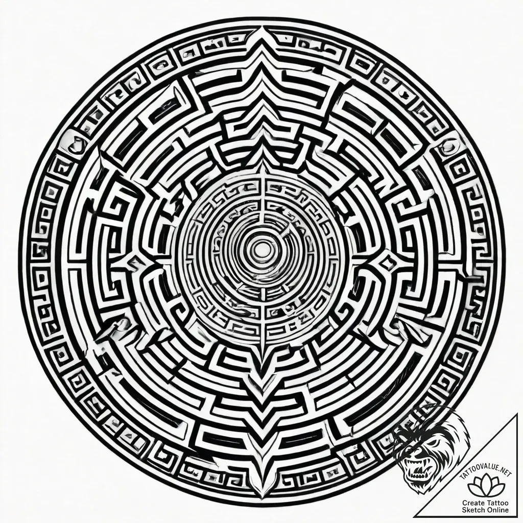Tattoo sketch a labyrinth or maze, complex an... - style Jagger Old - tattoo sketch (16.11.2025 03:26)