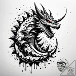Kaiju claw tearing through stars, concept art… – style Jaeger Simple – tattoo sketch (16.11.2025 03:57)