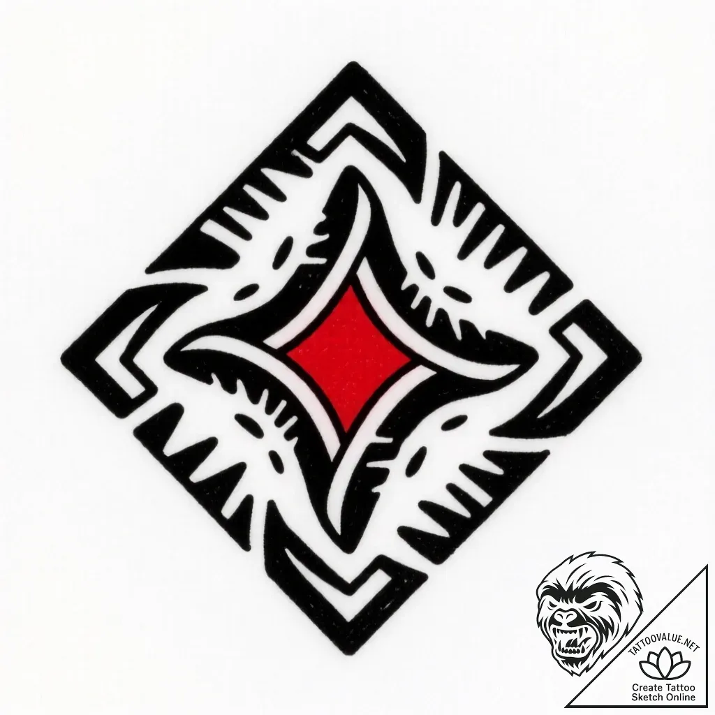 Tattoo design: a minimalist rhombus with inte... - style Flux Inscriptions - tattoo sketch (16.11.2025 04:32)