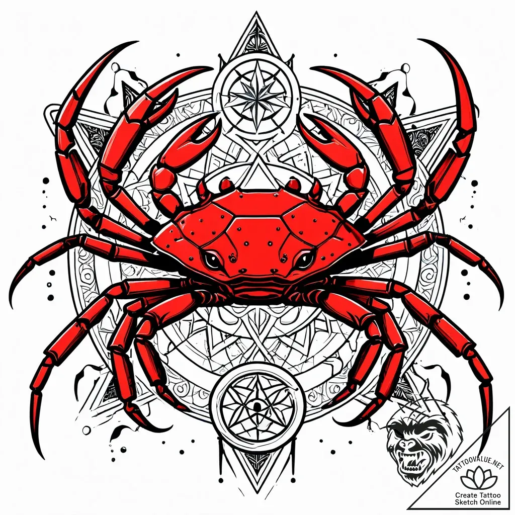 Tattoo design a cancer crab with the "chariot... - style Jaeger Simple - tattoo sketch (16.11.2025 04:37)
