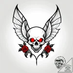 Angel bat hanging in moonlight, ink illustrat… – style Jagger Old – tattoo sketch (16.11.2025 05:07)
