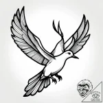 Tattoo design a pair of doves in flight, symb… – style Jagger Old – tattoo sketch (16.11.2025 06:07)