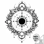 Eclipse vine tearing sigil apart, tattoo sket… – style Jaeger Mini – tattoo sketch (16.11.2025 06:21)