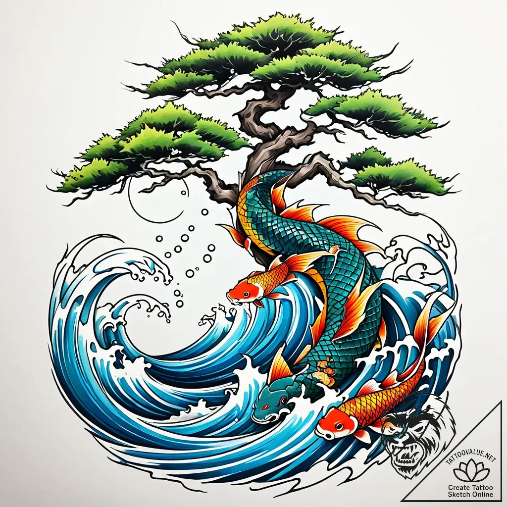 A shot of a line of wind-swept cypress trees... - style Jaeger Simple - tattoo sketch (16.11.2025 06:37)