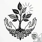 Tat tattoo sketch, volunteer hands planting s… – style Flux Inscriptions – tattoo sketch (16.11.2025 06:52)