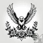 орел, ink illustration for tattoo, on a clean… – style Jagger Old – tattoo sketch (16.11.2025 07:47)