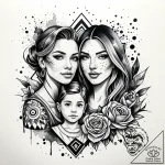 Tattoo design a simple, abstract “family port… – style Jaeger Simple – tattoo sketch (16.11.2025 08:17)