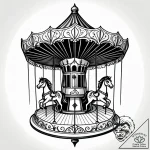Haunted carousel in a state of decay, tattoo… – style Jagger Old – tattoo sketch (16.11.2025 08:26)