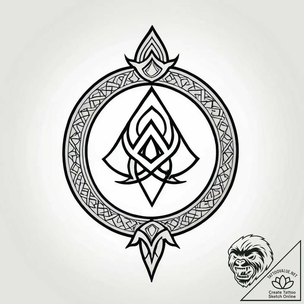 The great rune from elden ring, tattoo drawin... - style Jagger Old - tattoo sketch (16.11.2025 08:46)