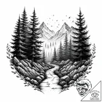 Tattoo design a misty, dreamlike pathway thro… – style Jaeger Mini – tattoo sketch (16.11.2025 09:02)