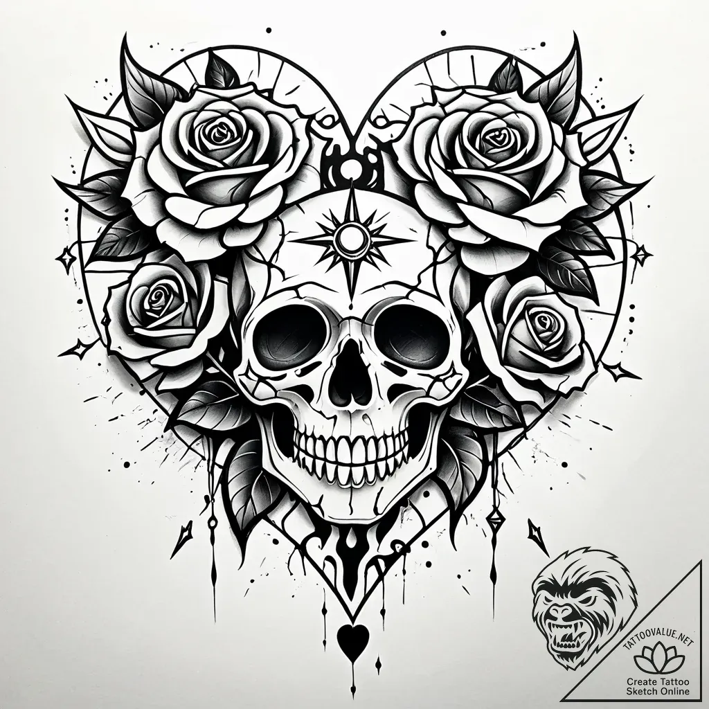 Tattoo sketch, mirabel with shattered magical... - style Jaeger Simple - tattoo sketch (16.11.2025 09:17)