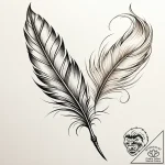 Tattoo sketch a delicate feather, gently floa… – style Jaeger Simple – tattoo sketch (16.11.2025 09:37)