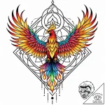 Tattoo design a phoenix, majestically flying… – style Jaeger Mini – tattoo sketch (16.11.2025 09:42)