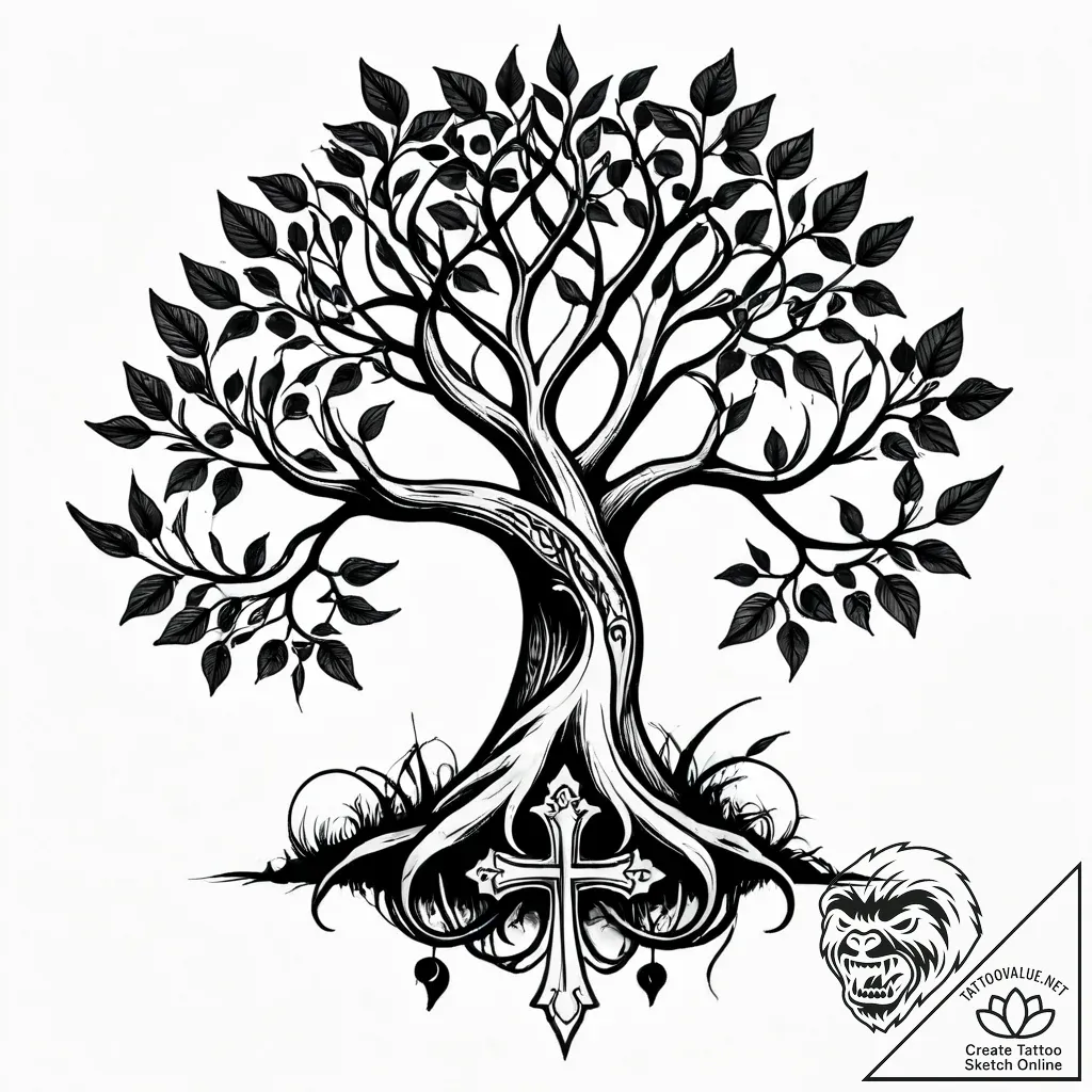 Tat tattoo sketch, thorny vines twisting arou... - style Jagger Old - tattoo sketch (16.11.2025 09:46)