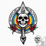 смерть с косой, tattoo drawing outline, old s… – style Jagger Old – tattoo sketch (16.11.2025 10:06)