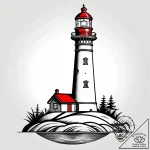 маяк, tattoo drawing outline, dotwork tattoo… – style Jagger Old – tattoo sketch (16.11.2025 11:06)