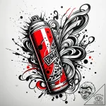 Tat tattoo sketch, graffiti artist spraying v… – style Jaeger Simple – tattoo sketch (16.11.2025 11:27)