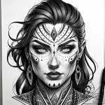 Tattoo design: a portrait of svarog, his face… – style Jaeger Simple – tattoo sketch (16.11.2025 12:07)