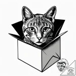Schrodinger’s cat in a box, ink illustration… – style Jagger Old – tattoo sketch (16.11.2025 12:26)