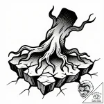 Tat tattoo sketch, sprawling oak roots breaki… – style Flux Inscriptions – tattoo sketch (16.11.2025 12:42)