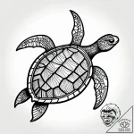 Sea turtle with a map of the world on its she… – style Jagger Old – tattoo sketch (16.11.2025 13:42)
