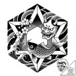 Tattoo sketch, interlocking geometric shapes… – style Flux Inscriptions – tattoo sketch (16.11.2025 14:02)